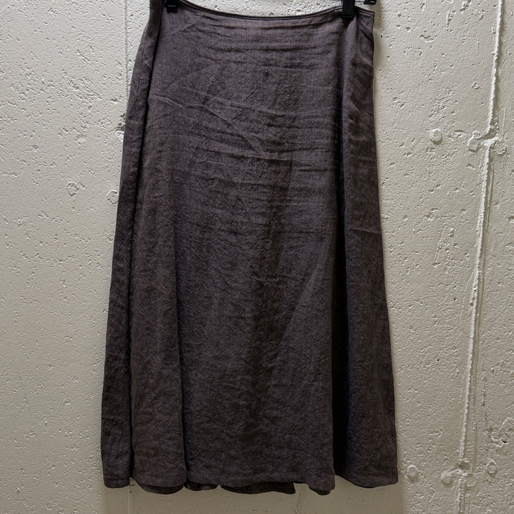 Vintage Lilith Brown Linen Women's Skirt